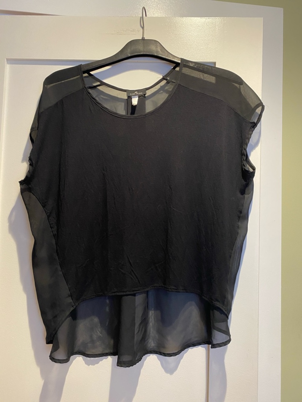 Black Sheer-Back Women's Top. Size XL(?)